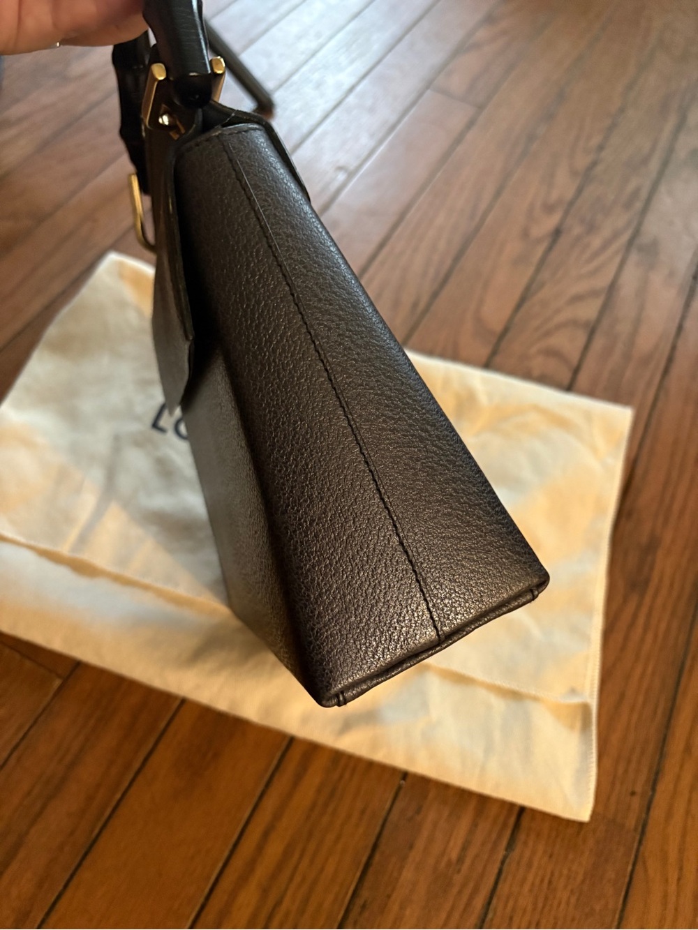 Gucci Black Leather Bamboo-Handle Top Handle Bag NEW* - Picture 7 of 11